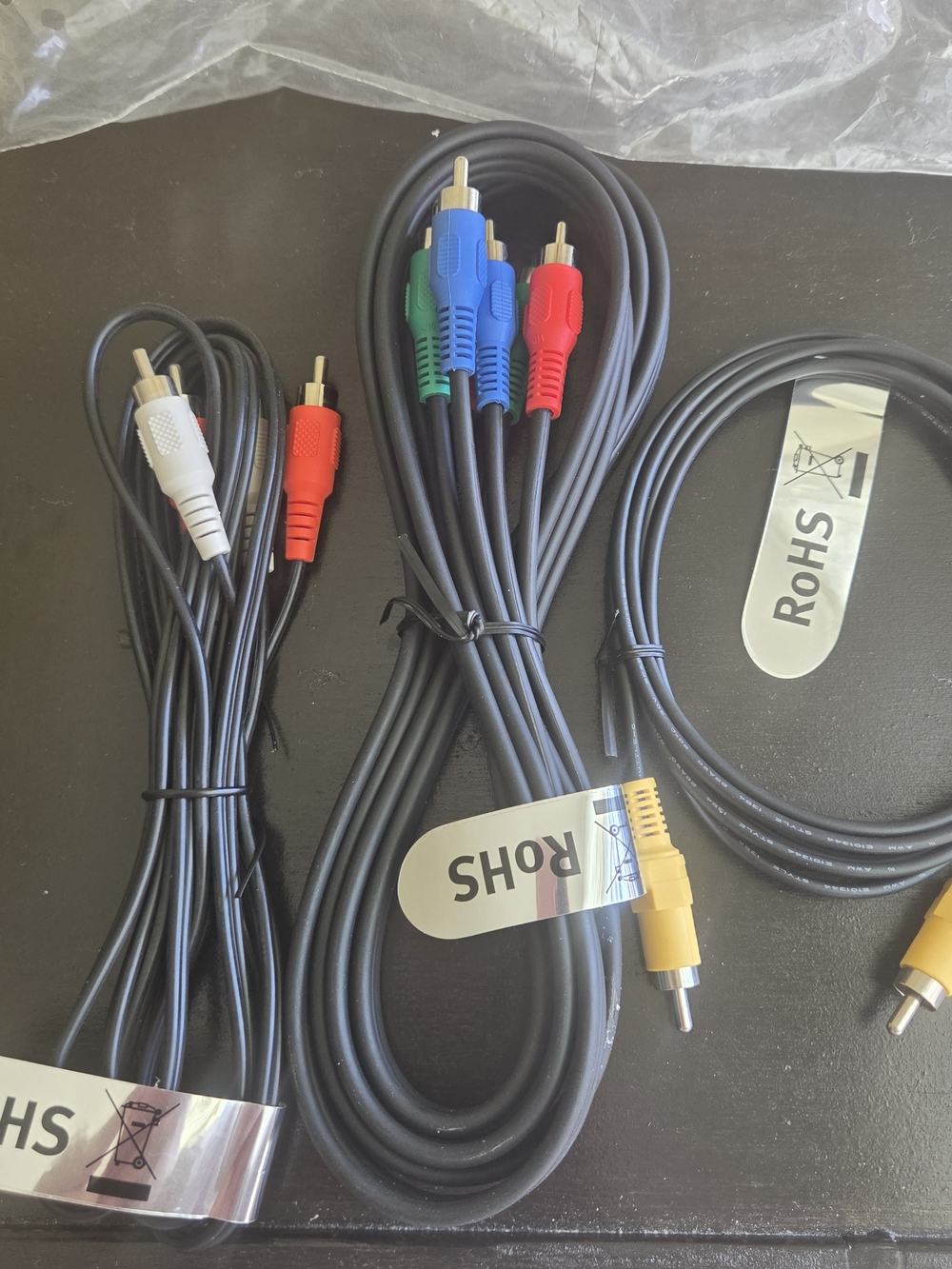 Lot of 3 RCA AV Video Audio Cables Component Composite Coaxial NEW